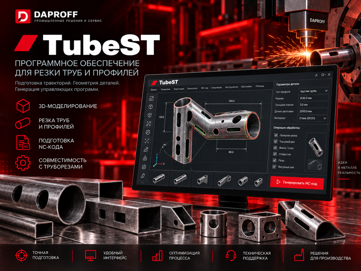 TubeST — программное обеспечение для раскроя и резки труб и профилей